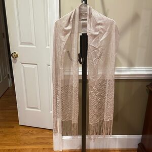 Elegant Beige Fringe Scarf